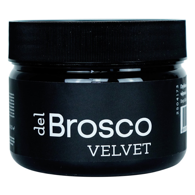 краска акриловая DEL BROSCO Velvet интерьерная 0,25л черная, арт.2504173