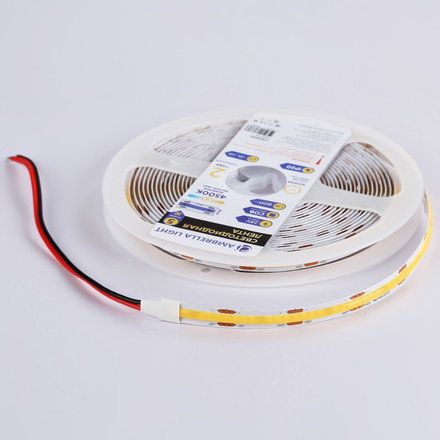 лента светодиодная AMBRELLA COB 10Вт/м 800Лм/м 4500К IP20 5м белый