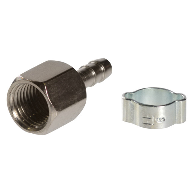 переходник FUBAG 1/4"F на елочку 6мм с обжимным кольцом 6х11мм
