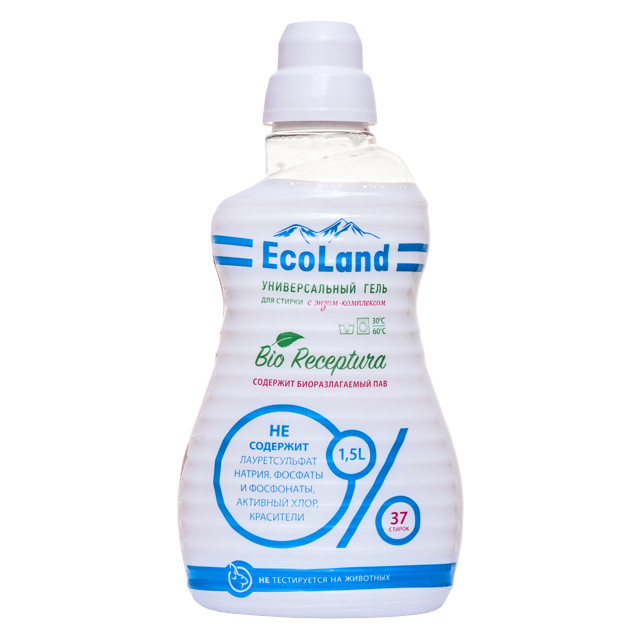 гель для стирки ECOLAND Bio Receptura универсальный 1,5л