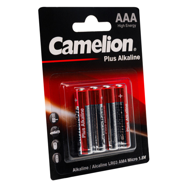 батарейка CAMELION Plus Alkaline ААА 1.5В блистер 4 шт.