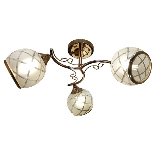 люстра потолочная Jupiter Lighting  Лия 3х60 Вт Е27 стекло металл