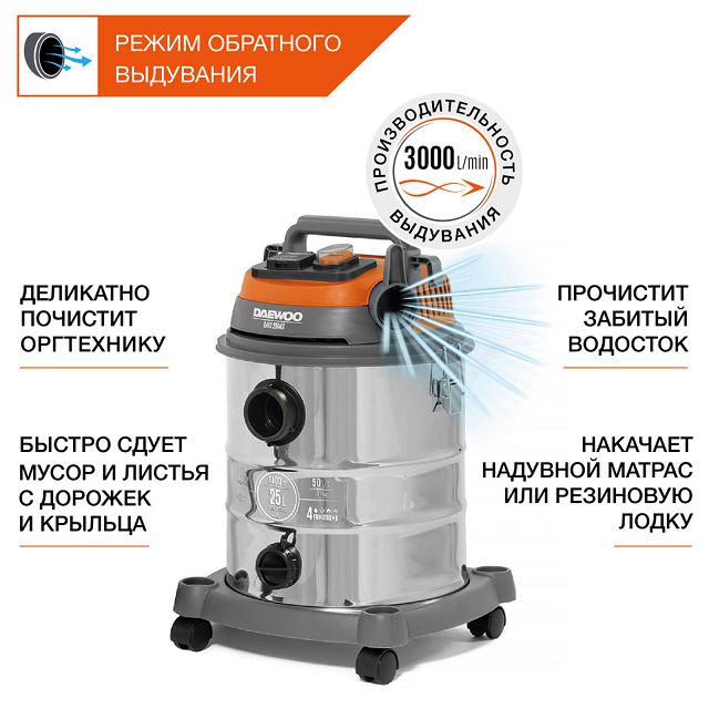пылесос универсальный DAEWOO DAVC 2514S 25л 210 мБар