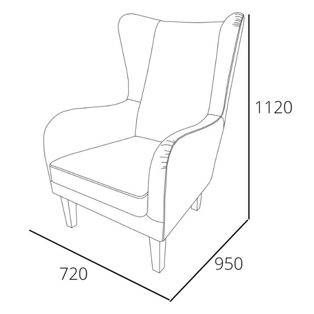 кресло Шеффилд 720х950х1120мм серое