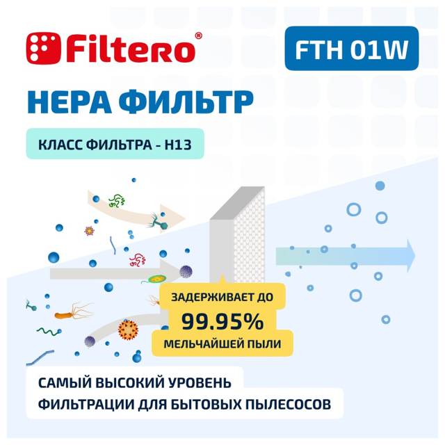 фильтр FILTERO FTH 01 W ELX HEPA моющийся