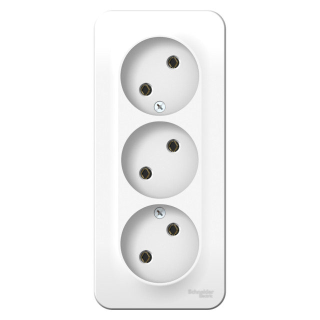 розетка 3 поста SCHNEIDER ELECTRIC Blanca б/з б/ш 16А белый