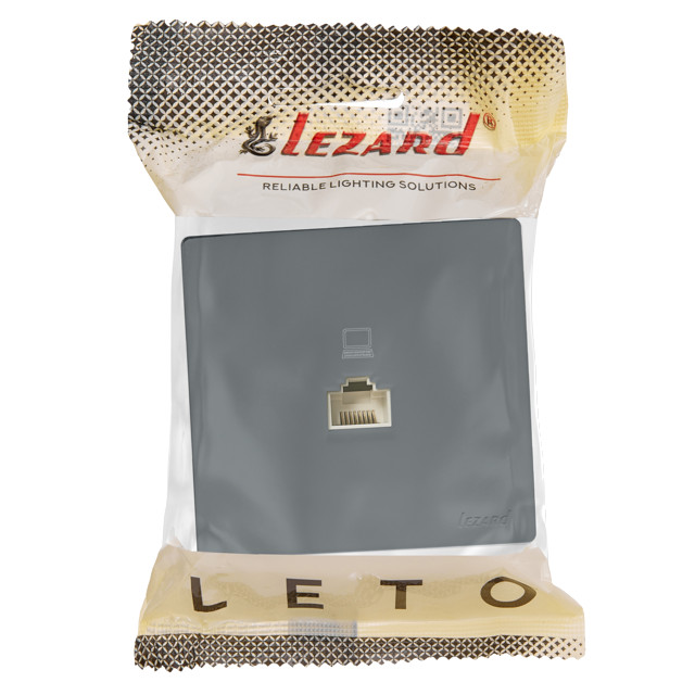 розетка компьютерная 1 пост LEZARD Leto графит