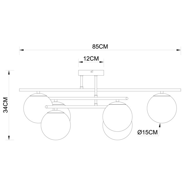 люстра потолочная ARTE LAMP Alcor E14 6х40Вт металл черный