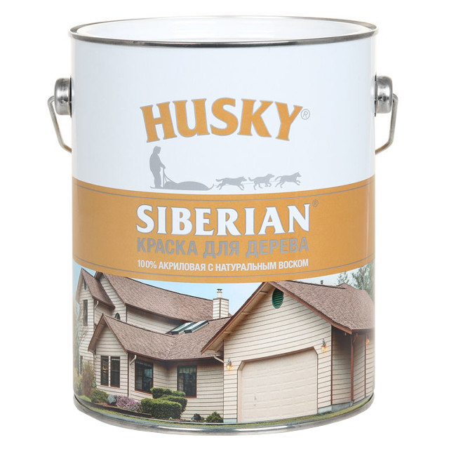 краска акриловая фасадная HUSKY SIBERIAN для дерева база С 2,7л, арт.28048