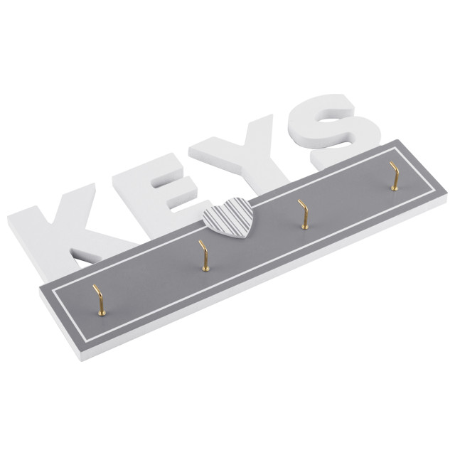 ключница KEYS 240х25х110мм МДФ/металл