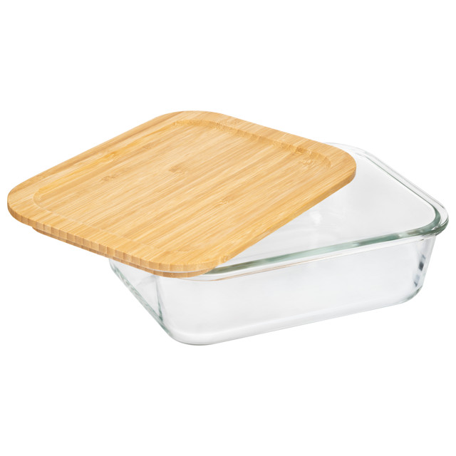 контейнер для продуктов LEONORD Bambu 1,5л 22,3х16,7х7,2см прямоугольный жаропр.стекло, бамбук