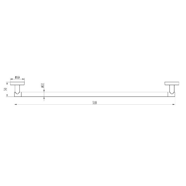 полотенцедержатель штанга 45см LEDEME Oval L1701-1