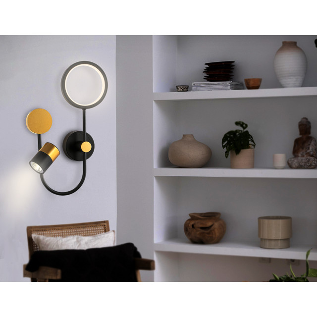 бра светодиодное AMBRELLA Comfort LED 11Вт черный/золото