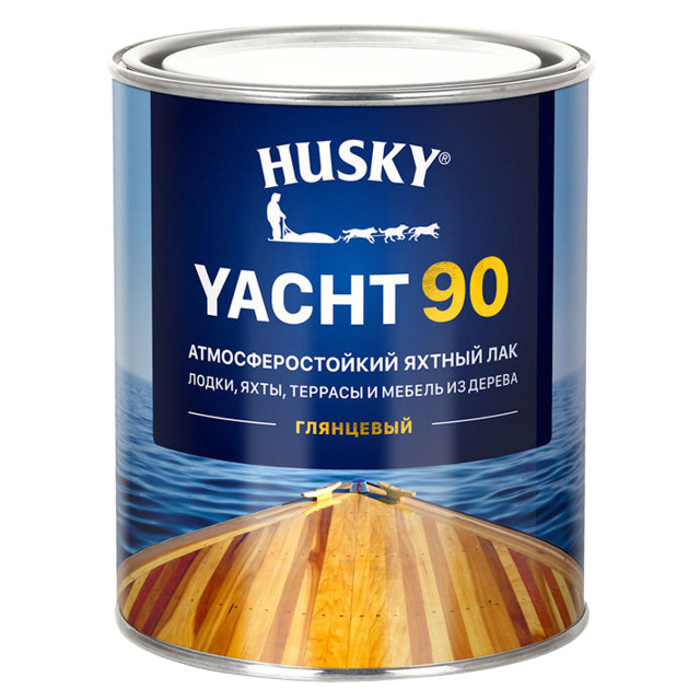 лак уретано-алкидный HUSKY YACHT 90 яхтный 0,9л глянцевый, арт.30134