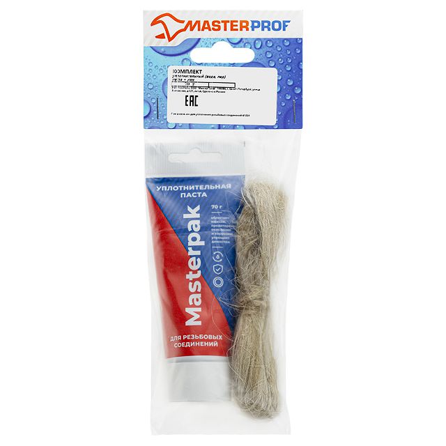 комплект паста уплотнительная Masterpak (вода, пар) 70 г + лён в тубе
