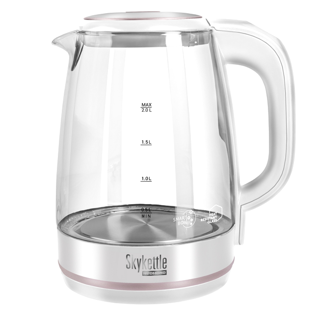 чайник REDMOND RK-G203S SkyKettle 2200Вт 2,0л стекло бел.