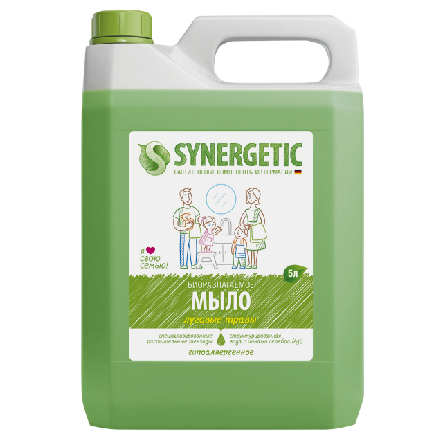 мыло жидкое SYNERGETIC Луговые травы, 5 л