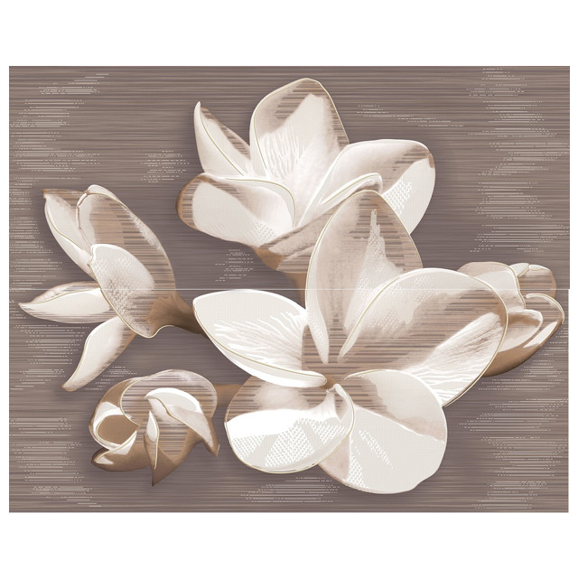 панно настенное AZORI Amati plumeria alba (из 2 пл) 50,5х40,2 коричневый