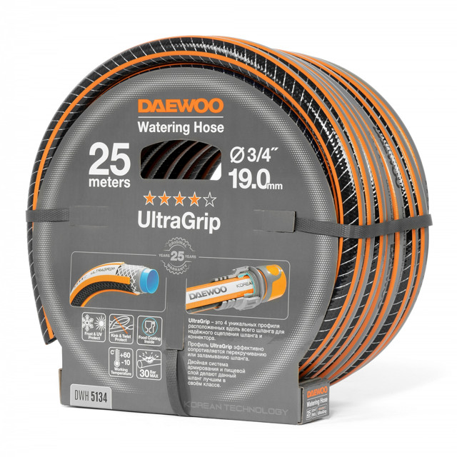 шланг армированный DAEWOO UltraGrip  3/4" 19мм 25м 30Бар
