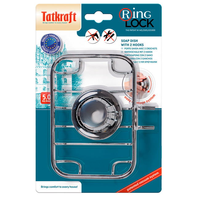 мыльница решетка TATKRAFT Ring Lock с 2-мя крючками, хром