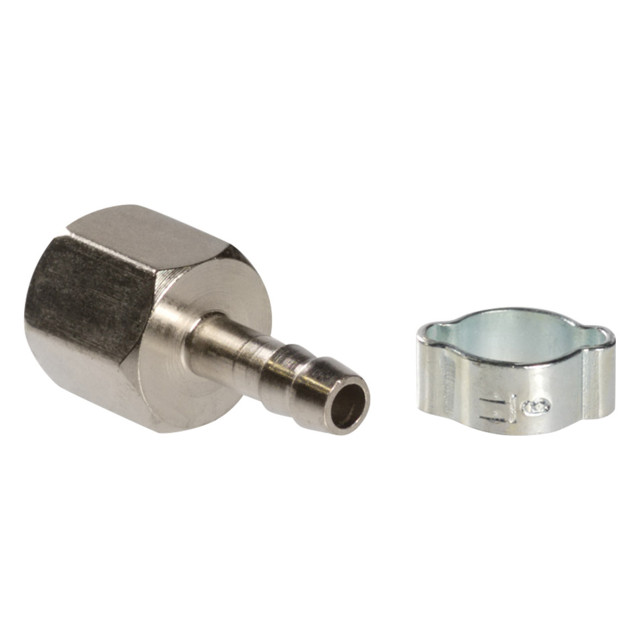 переходник FUBAG 1/4"F на елочку 6мм с обжимным кольцом 6х11мм