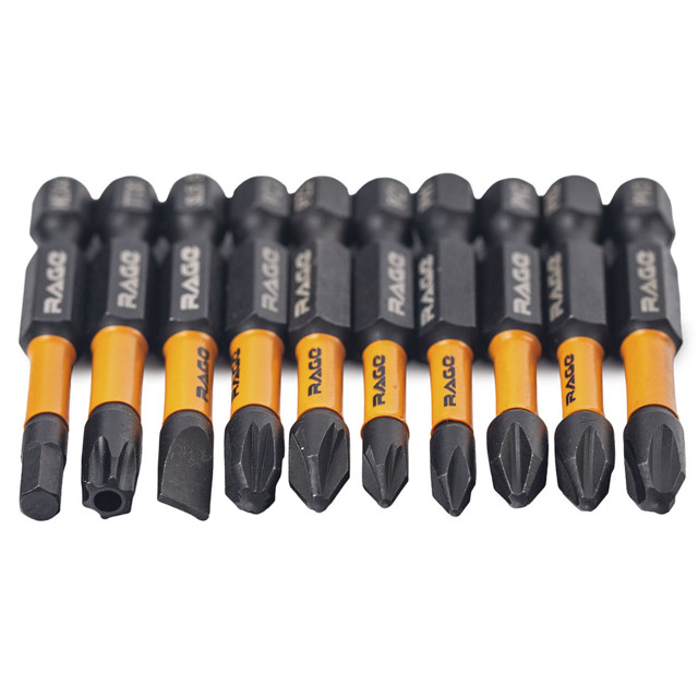набор бит RAGE by VIRA TORX PH1 PH2 PH3 PZ1 PZ2 PZ3 SL5.5 HEX4 TT30 50мм 10шт