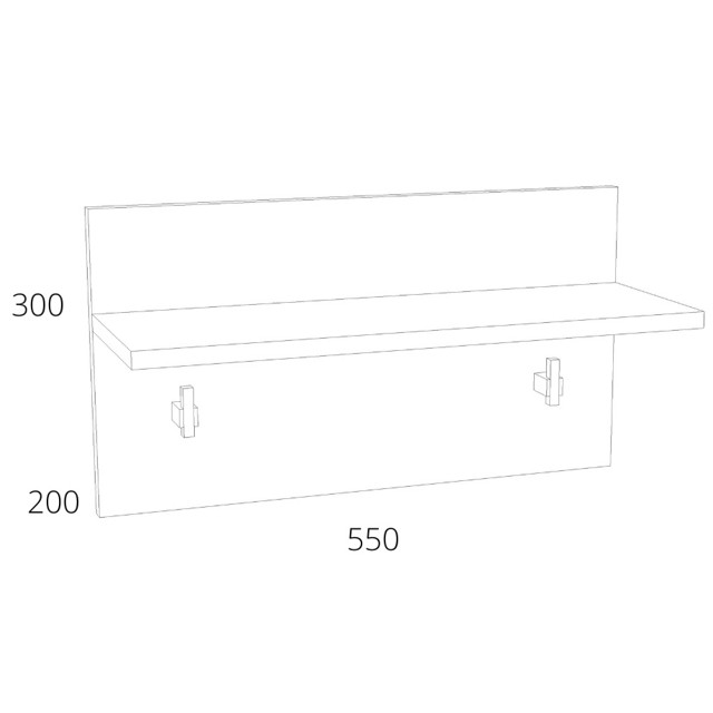 вешалка СИМПЛ 550х200х300мм белый/дуб сонома