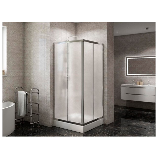 ширма душевая BELBAGNO Due 90x90x195см квадрат хром без поддона