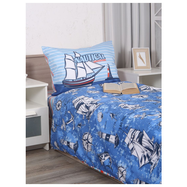 постельное белье 1,5сп MONA LIZA Kids Sailing ship сатин 1 нав.48х70см, арт.531014/9