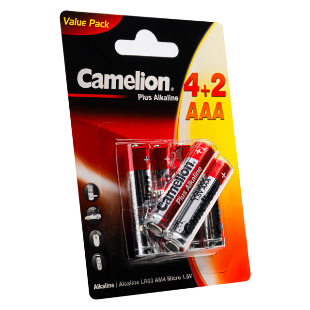батарейка CAMELION Plus Alkaline LR03 4+2 1.5В