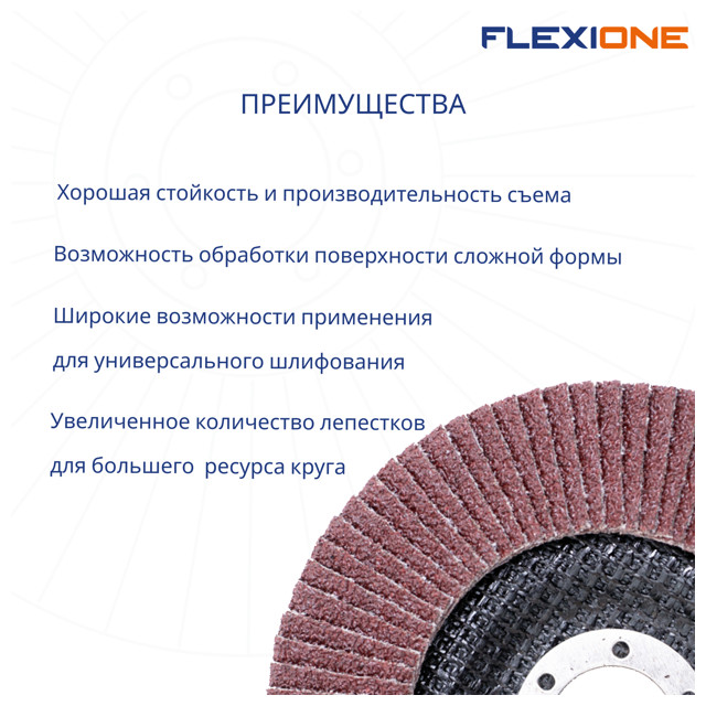 круг лепестковый конический FLEXIONE Expert 125х22мм Р80