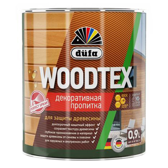 средство деревозащитное DUFA Woodtex 0,9л орех, арт.Н0000006076