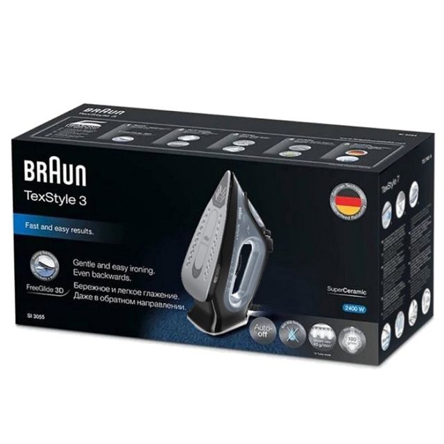 утюг BRAUN SI3055BK 2400Вт 180г/мин керамика черный
