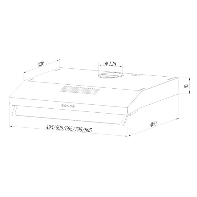 вытяжка OASIS PO-50W 50см  400 куб белый