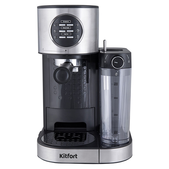 кофеварка эспрессо KITFORT KT-703 1470Вт 1,2л черный/серебристый