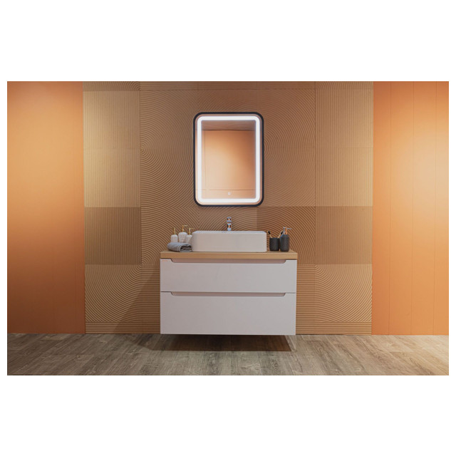 зеркало для ванной SILVER MIRRORS Мальта-лофт 60х80см LED сенсор диммер пластик черный