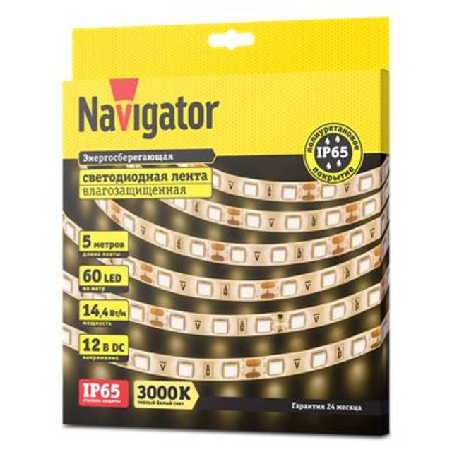 лента светодиодная LED NAVIGATOR 14.4Вт IP65 12В