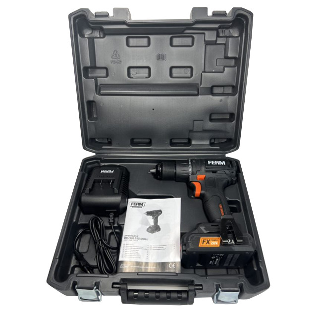 дрель-шуруповерт FERM CDM1168 20В Li-ion 2,0Ач 1 аккумулятор FX Power