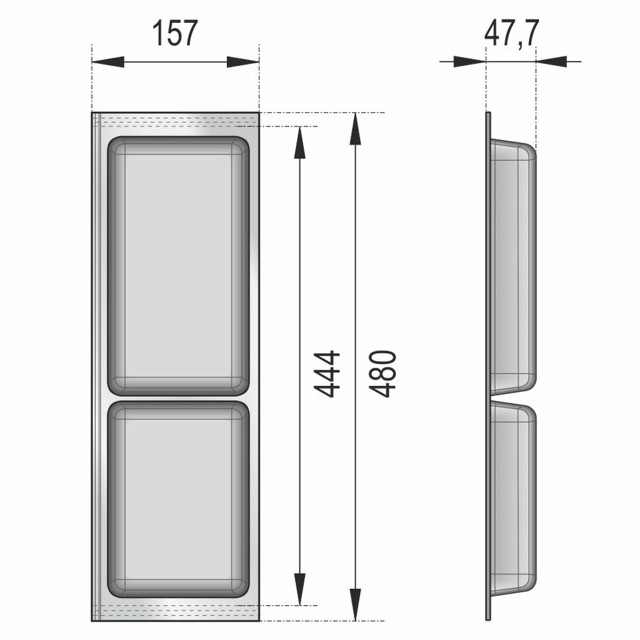 дополнительный широкий блок BLОKI PC13/GRPH 480х157х48мм пластик графит