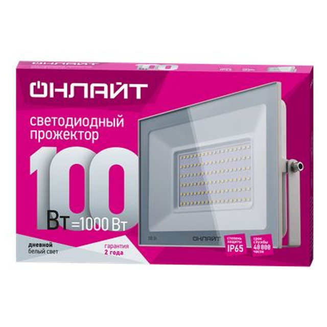 прожектор ОНЛАЙТ 100Вт 6000K IP65 LED белый