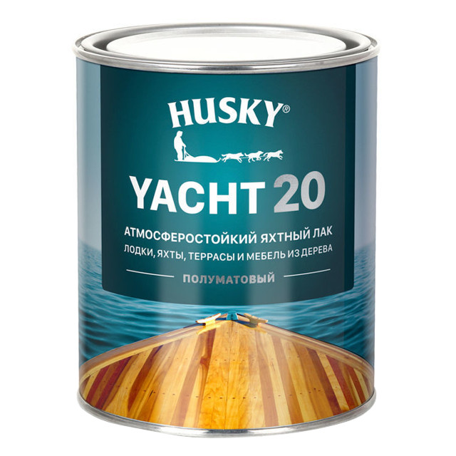 лак уретано-алкидный HUSKY YACHT 20 яхтный 0,9л полуматовый, арт.30135