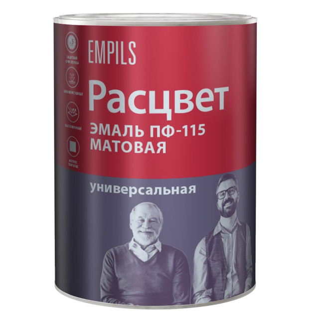 эмаль ПФ-115 РАСЦВЕТ универсальная белая матовая 0,9 кг, арт.10816