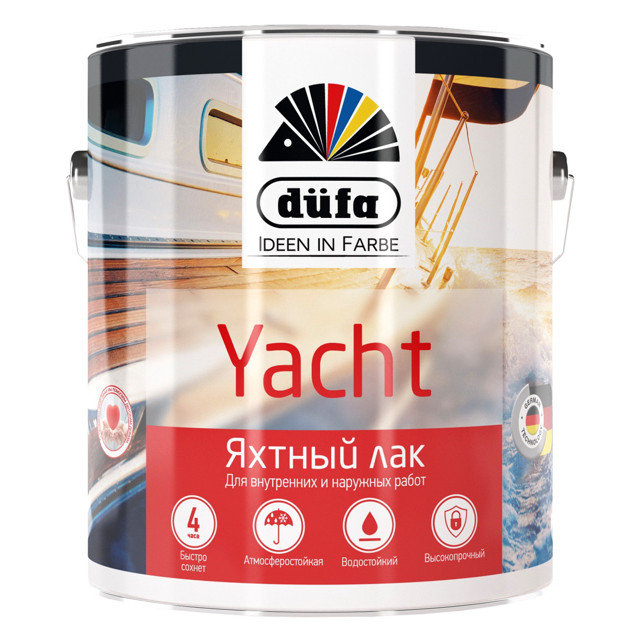 лак алкидно-уретановый DUFA Yacht яхтный 2л полуматовый, арт.МП00-009412