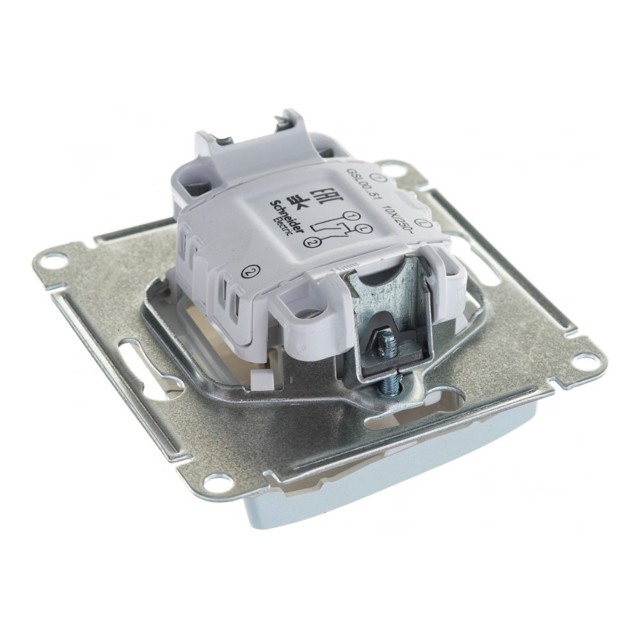 выключатель 2-клавишный SCHNEIDER ELECTRIC Glossa, алюминий