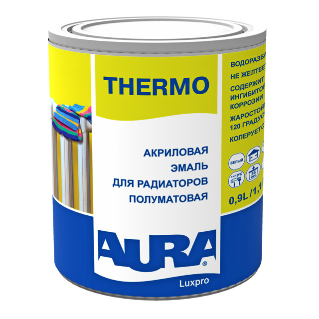 эмаль акриловая для радиаторов AURA LUXPRO TERMO 0,9л, арт.4607003911225