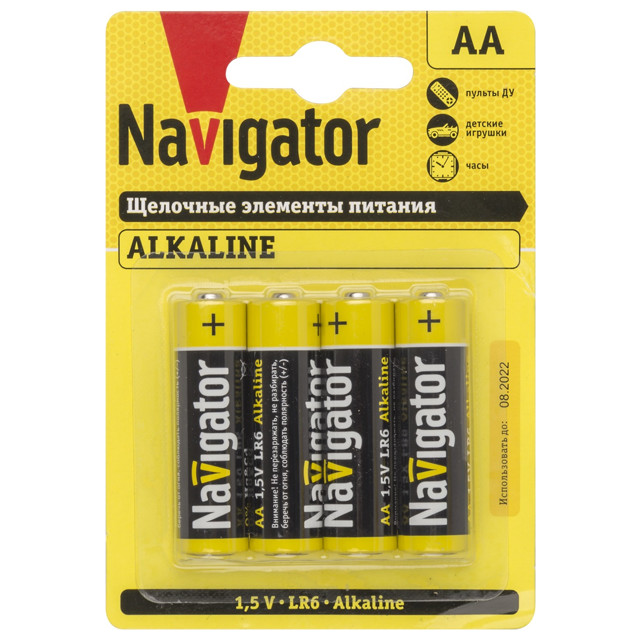 батарейка NAVIGATOR АА алкалиновая 4 шт