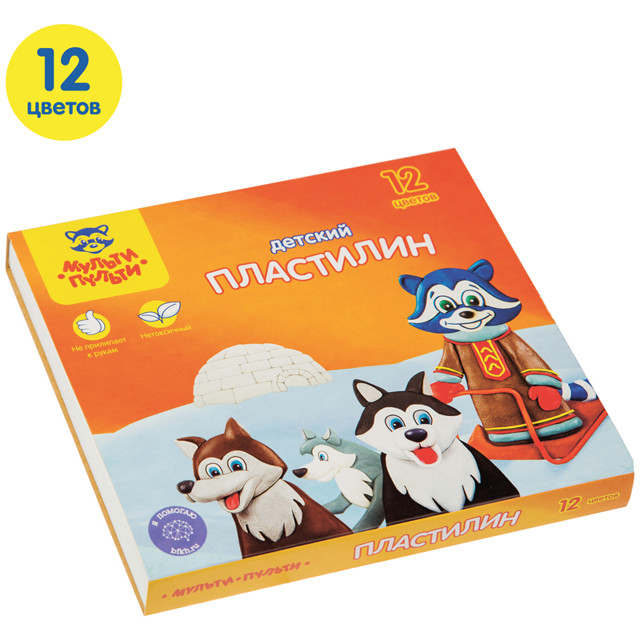 пластилин Мульти-Пульти Енот на Аляске 12цв 180г со стеком