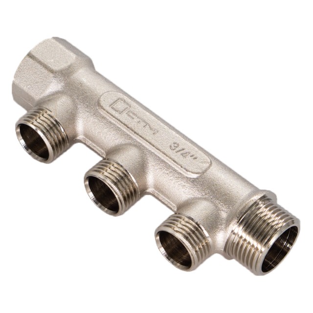 коллектор 3 выхода CTM  3/4" х 1/2" НР латунь