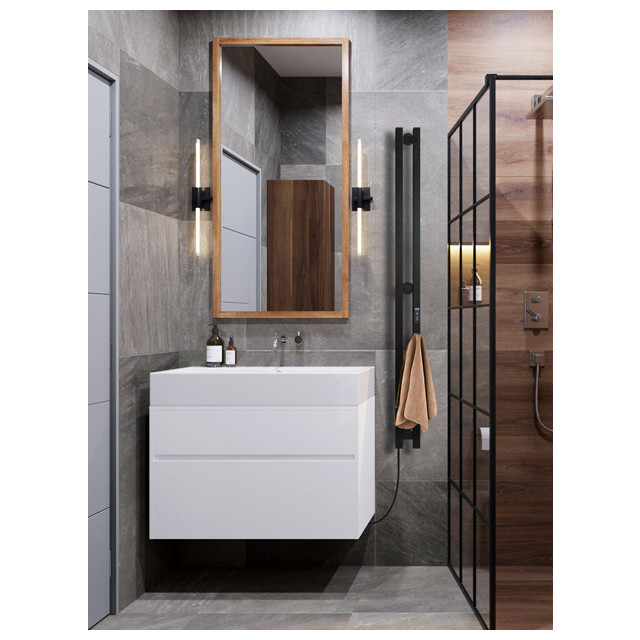полотенцесушитель электрический INDIGO Style PRO 1200х100мм 65Вт таймер черный муар