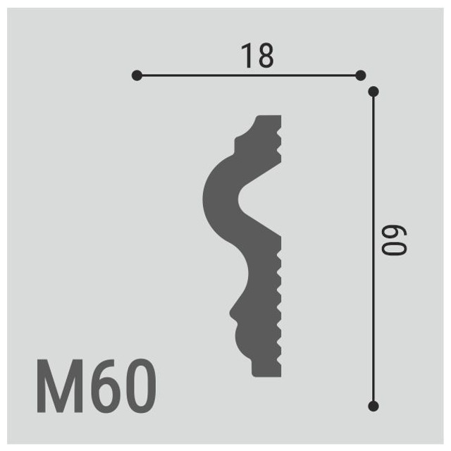 молдинг ДЕ-БАГЕТ М60 60х18х2000мм полимер(xps), арт. 00-00106729